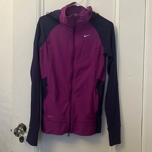 Nike women’s dri-fit purple running long sleeve zip-up size medium
